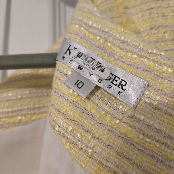 Kay Unger Sleeveless Yellow Tweed Dress, Size 10 - Picture 8 of 10